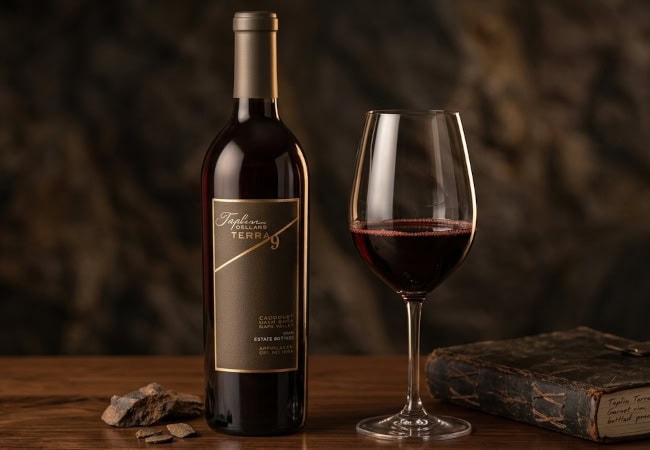 Save 58% on 2014 Taplin Cellars Terra 9 Cabernet Sauvignon Bottle shot of 2014 Taplin Cellars Terra 9 St. Helena Cabernet Sauvignon